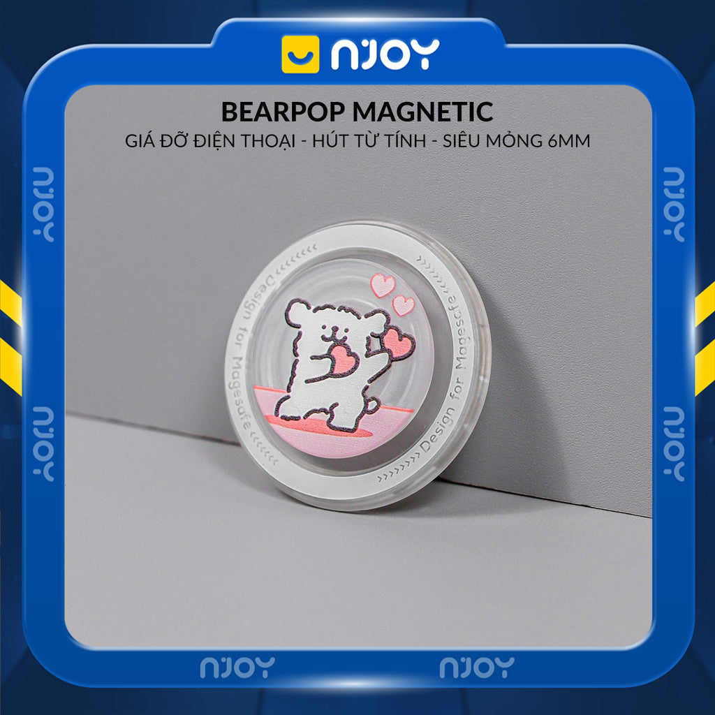 Giá Đỡ Điện Thoại Popsocket In Hình Gấu Dễ Thương Hít Từ Tính Cho Điện Thoại iPhone Samsung Njoyshop