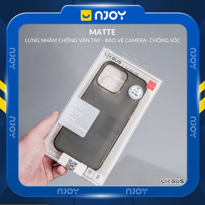Ốp Nhám Mờ Likgus Chống Vân Tay Bảo Vệ Camera Cho iPhone 17 Pro Max 16 15 14 13 12