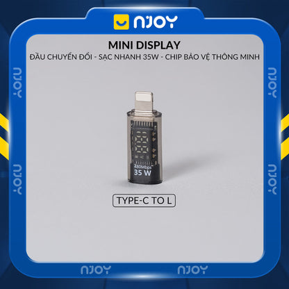 Đầu Chuyển Type-C Sang Cổng Lightning 35W Njoy Màn Hình Led Cho iPhone iPad Airpods