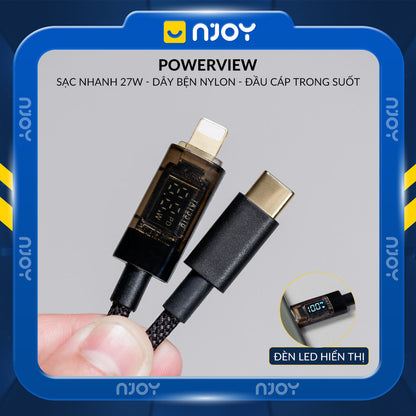 Cáp Sạc Nhanh Type C To Type C Trong Suốt Đèn Led Cho iPhone MacBook Laptop