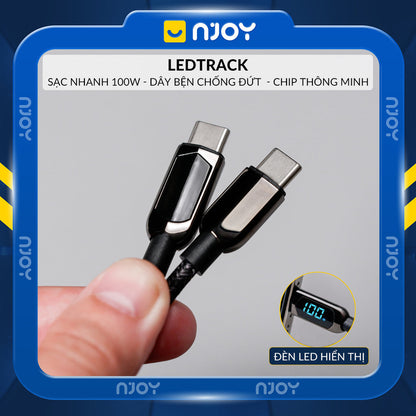 Cáp Sạc Nhanh Type C To Type C 20W 100W Có Đèn Led Cho Điện Thoại iPhone Laptop