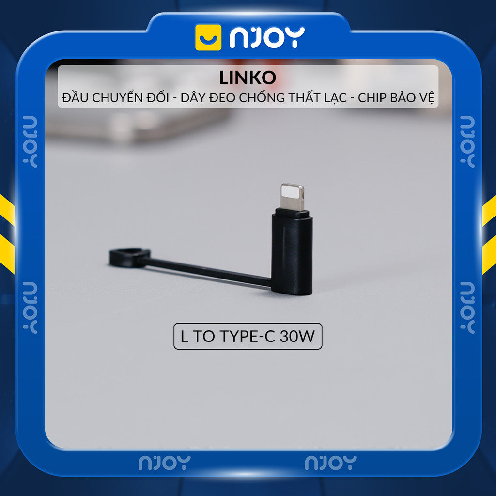 Đầu Chuyển Type C Sang Cổng Lightning 30W Njoy Dây Đeo Tiện Lợi Cho iPhone 17 Pro Max 16 15 14 13 12