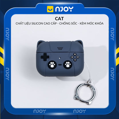 Ốp Silicon Mèo Hello Kitty Kèm Móc Khóa Tiện Lợi Cho Tai Nghe Airpods 3 4 Airpods Pro 3 2 Njoyshop
