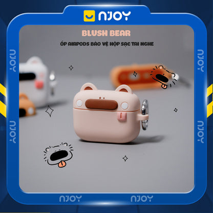 Ốp Silicon In Hình Gấu Dễ Thương Chống Sốc Kèm Móc Khóa Cho AirPods Pro 3 2