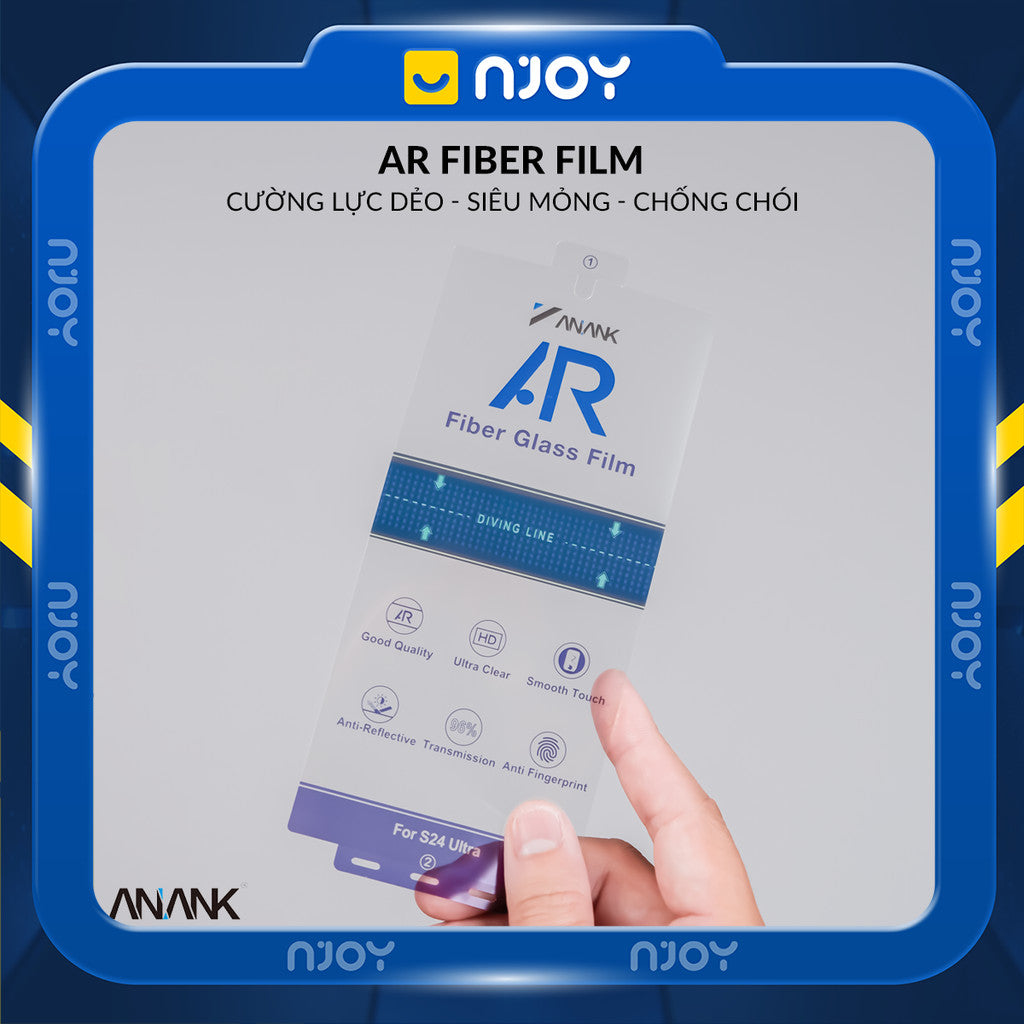 Miếng Dán Màn Hình Anank Chống Chói Full Viền Fiber Film Cho Samsung S25 Ultra S24 Ultra
