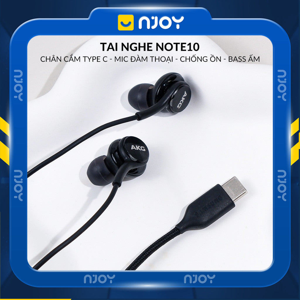 Tai Nghe Nhét Tai Chống Ồn AKG Chân Cắm Type C Cho Điện Thoại Laptop Note 10 Note 20 S20 S21 Ultra