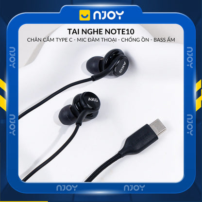 Tai Nghe Nhét Tai Chống Ồn AKG Chân Cắm Type C Cho Điện Thoại Laptop Note 10 Note 20 S20 S21 Ultra