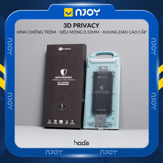 Kính Cường Lực Hoda Khung Tự Dán Chống Nhìn Trộm 3D Cho iPhone 17 Pro Max 16 15 14