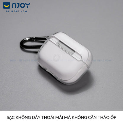 Ốp Trong Suốt Nút Bấm Mở Khoá An Toàn Chống Sốc Cho Airpods Pro 2 3 4