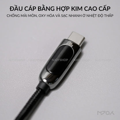 Cáp Sạc Nhanh Baseus 100W Đèn Led Báo Sạc Chống Đứt Gãy Cho iPhone iPad Laptop