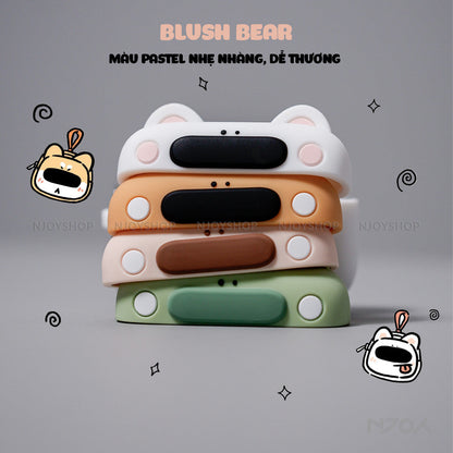 Ốp Silicon In Hình Gấu Dễ Thương Chống Sốc Kèm Móc Khóa Cho AirPods Pro 3 2