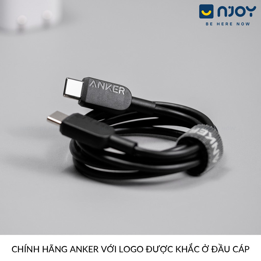 Cáp Sạc Nhanh 60W Anker 310 Type C To Type C Cho Điện Thoại iPhone 16 Pro Max 15 Samsung