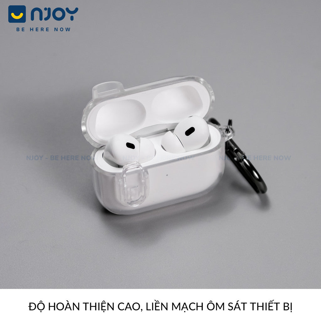 Ốp Trong Suốt Nút Bấm Mở Khoá An Toàn Chống Sốc Cho Airpods Pro 2 3 4