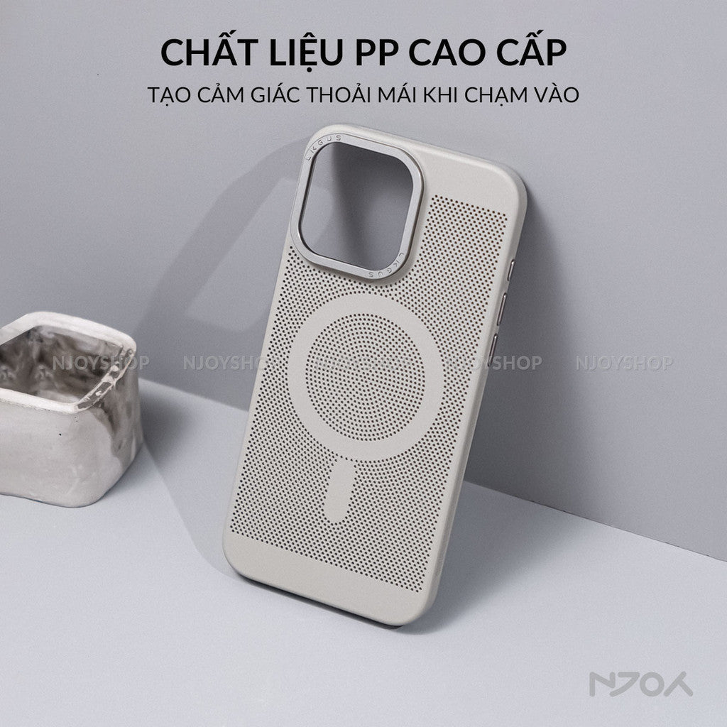 Ốp Magsafe Nhám Tản Nhiệt PC Viền Camera Nhôm Likgus Cho iPhone 16 Pro Max 15 14 13