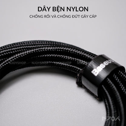 Cáp Sạc Nhanh Baseus 100W Đèn Led Báo Sạc Chống Đứt Gãy Cho iPhone iPad Laptop