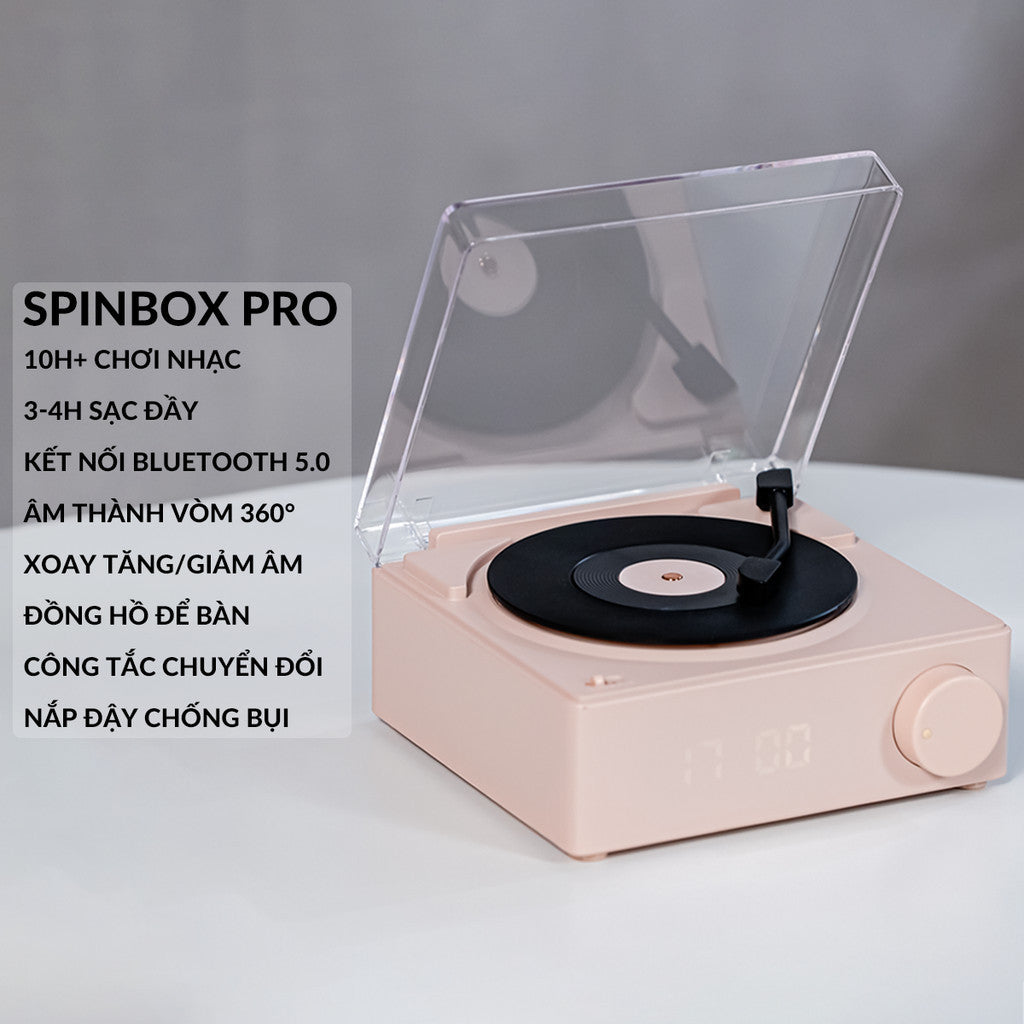 Loa Bluetooth Vintage Đĩa Than Xoay Trong Suốt Để Bàn Trang Trí Phòng Ngủ Quà Tặng