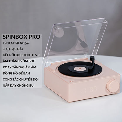 Loa Bluetooth Vintage Đĩa Than Xoay Trong Suốt Để Bàn Trang Trí Phòng Ngủ Quà Tặng