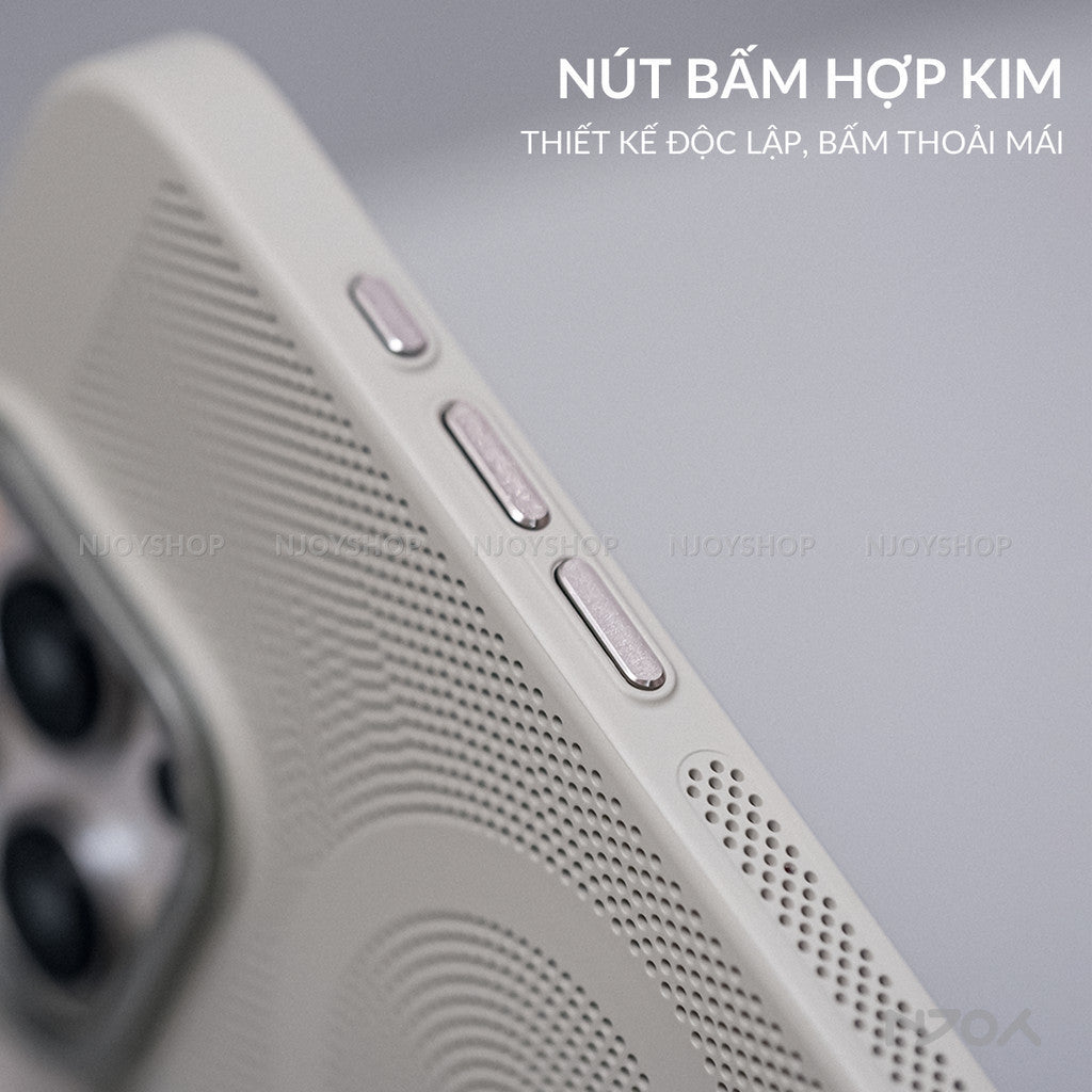 Ốp Magsafe Nhám Tản Nhiệt PC Viền Camera Nhôm Likgus Cho iPhone 16 Pro Max 15 14 13