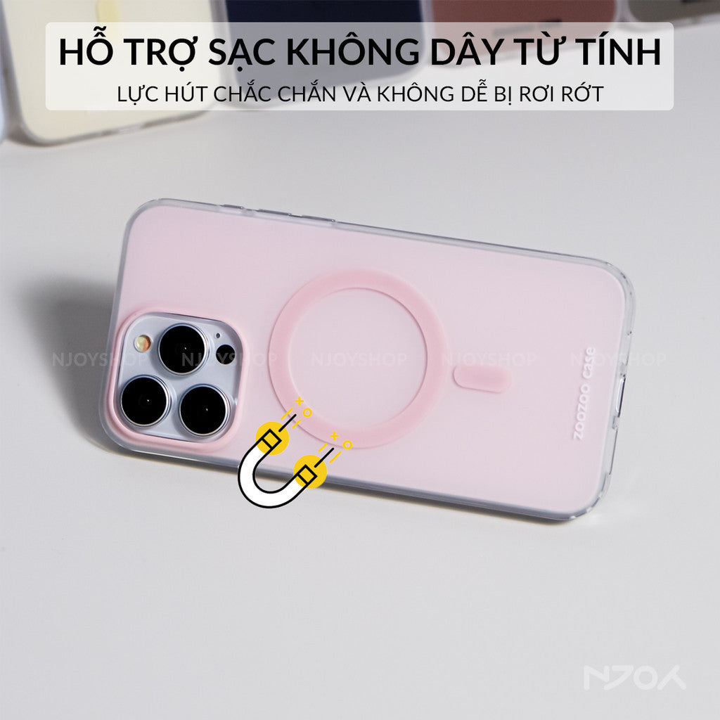 Ốp Magsafe Lưng Nhám Chống Bẩn Màu Pastel Cho iPhone 17 Pro Max 16 15 14 13 12