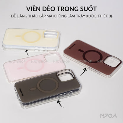 Ốp Magsafe Lưng Nhám Chống Bẩn Màu Pastel Cho iPhone 17 Pro Max 16 15 14 13 12