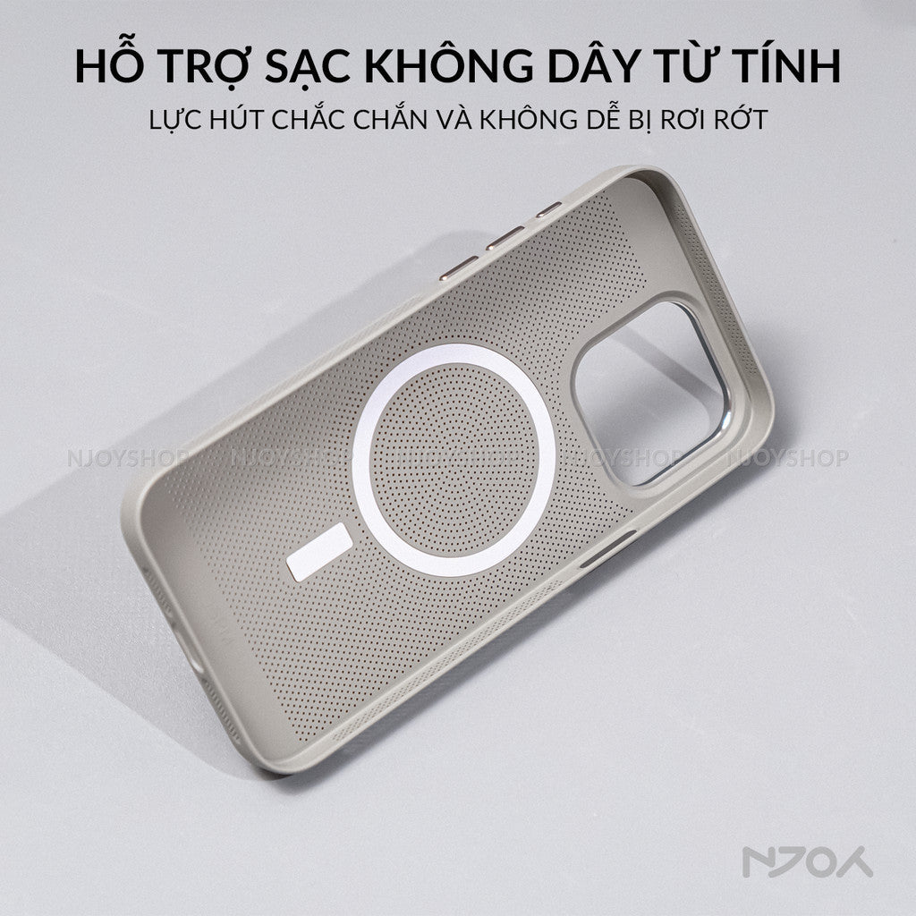 Ốp Magsafe Nhám Tản Nhiệt PC Viền Camera Nhôm Likgus Cho iPhone 16 Pro Max 15 14 13
