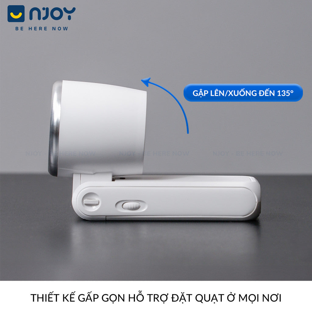 Quạt Cầm Tay Mini Siêu Nhỏ Gọn Chống Ồn Sạc Tích Điện Type C Pin Dung Lượng Lớn Màn Hình LCD