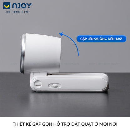 Quạt Cầm Tay Mini Siêu Nhỏ Gọn Chống Ồn Sạc Tích Điện Type C Pin Dung Lượng Lớn Màn Hình LCD
