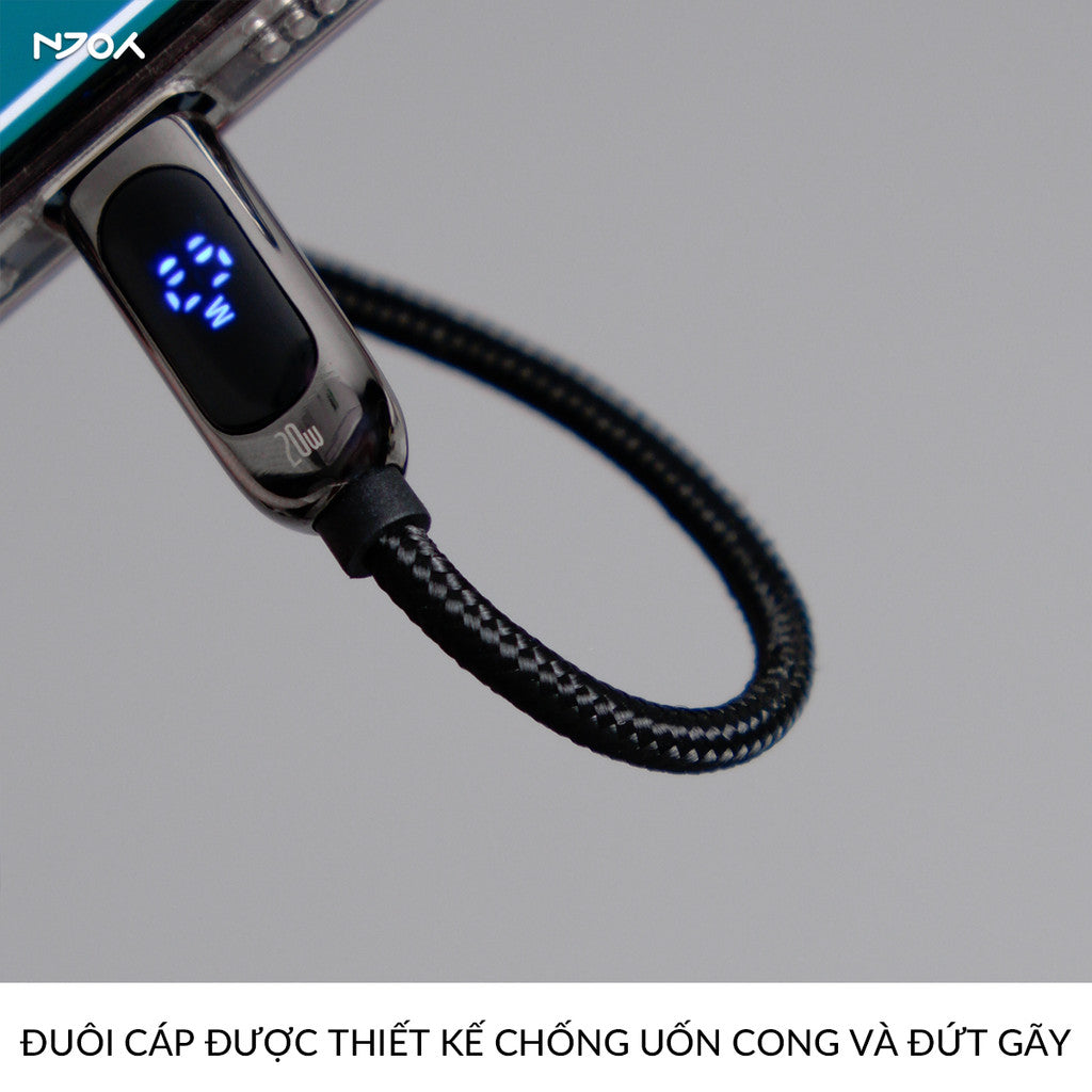 Cáp Sạc Nhanh 20W Baseus Có Màn Hình Led Type C to Lightning Cho iPhone