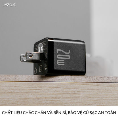 Củ Sạc Nhanh 20W Baseus Palm 2 Cổng Type C USB-A Nhỏ Gọn Cho iPhone Samsung