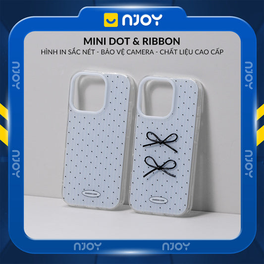Ốp Lưng Nơ Chấm Bi Màu Xanh Dễ Thương Bảo Vệ Camera Cho Điện Thoại iPhone 17 Pro Max 16 15 14 13 12