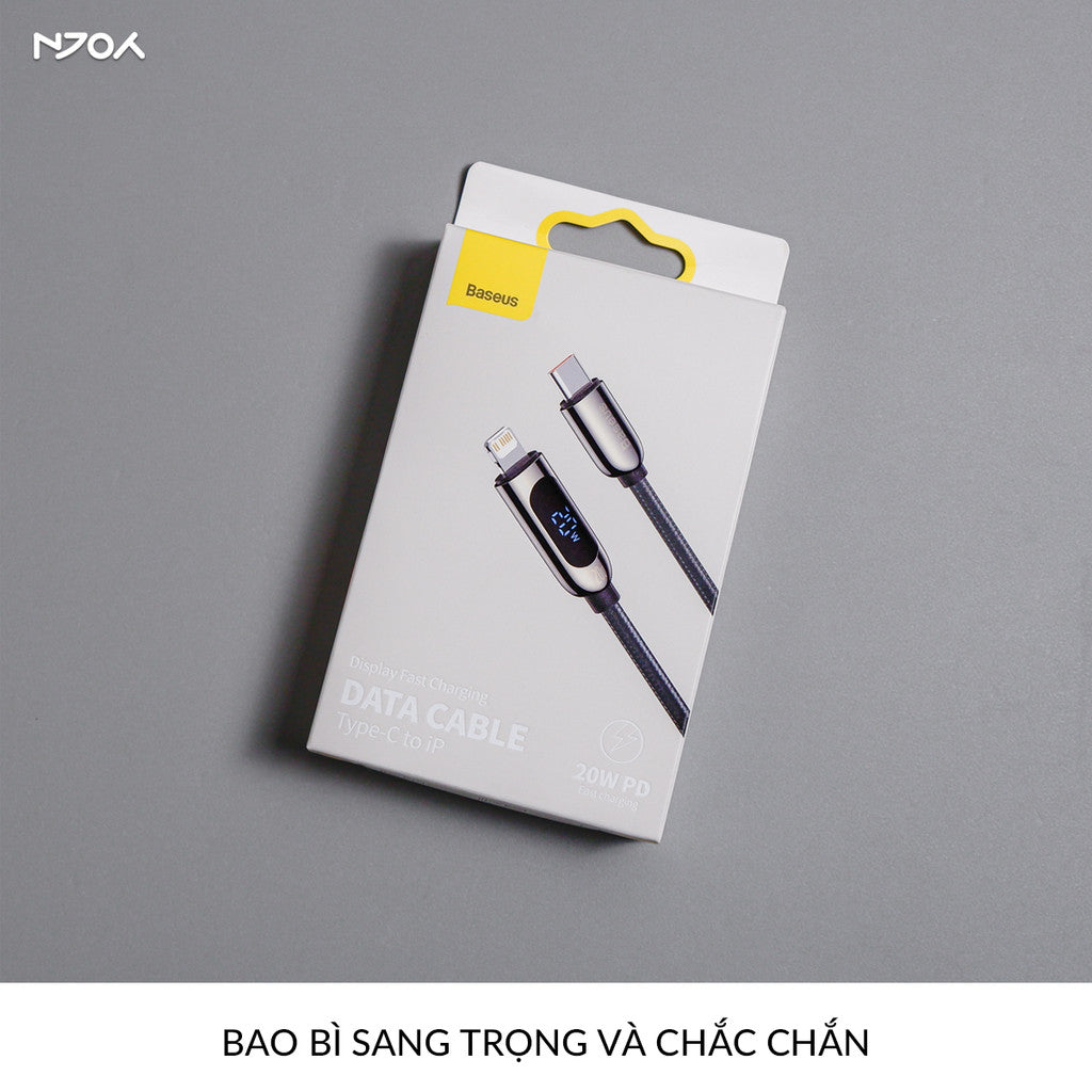 Cáp Sạc Nhanh 20W Baseus Có Màn Hình Led Type C to Lightning Cho iPhone