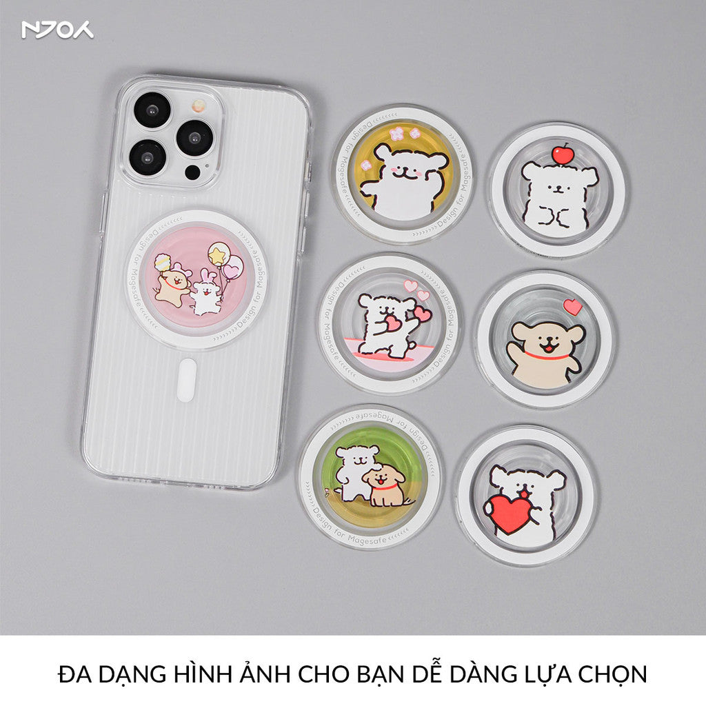 Giá Đỡ Điện Thoại Popsocket In Hình Gấu Dễ Thương Hít Từ Tính Cho Điện Thoại iPhone Samsung Njoyshop