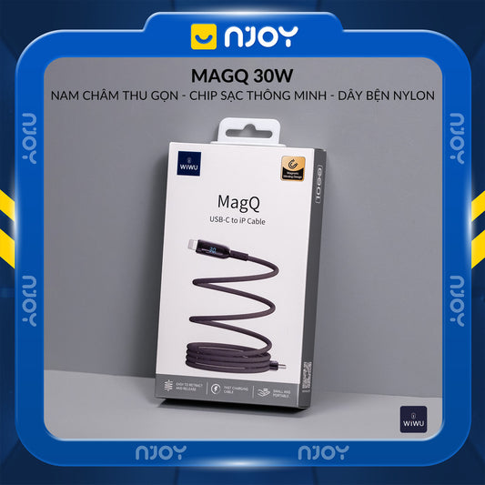 Cáp Sạc Nhanh Nam Châm WIWU 30W 100W Chân Cắm Type C Cho Điện Thoại iPhone Macbook Tablet iPad
