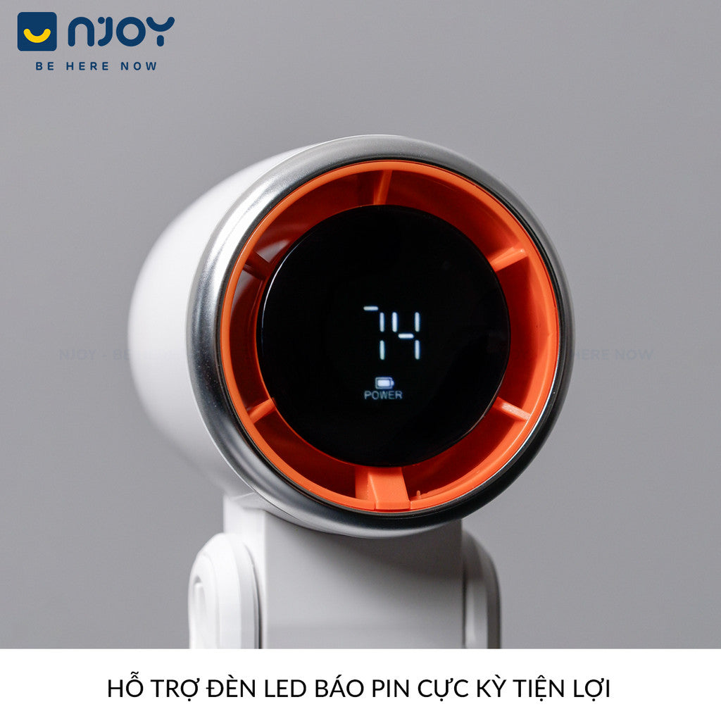 Quạt Cầm Tay Mini Siêu Nhỏ Gọn Chống Ồn Sạc Tích Điện Type C Pin Dung Lượng Lớn Màn Hình LCD
