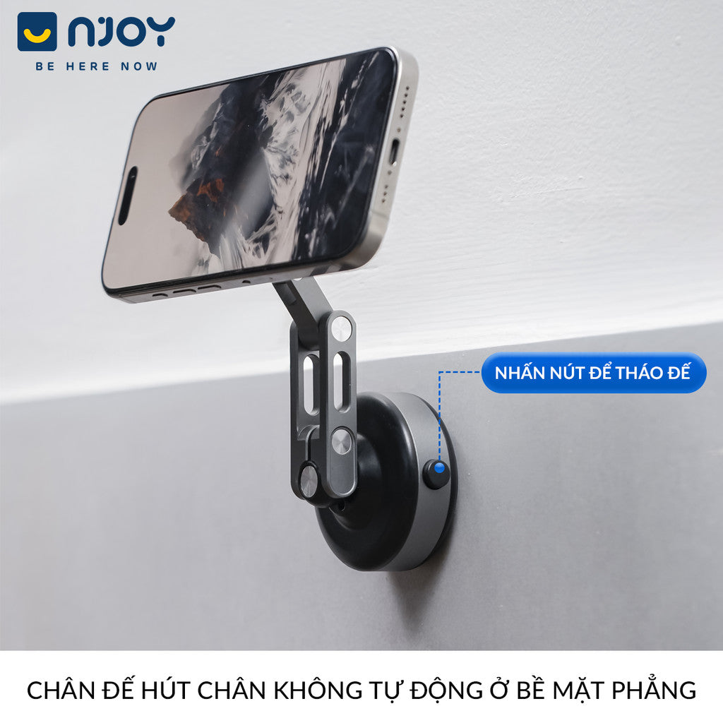Giá Đỡ Nam Châm Cao Cấp Hít Tự Động Nhỏ Gọn Khớp Xoay Nhẹ Cho Ô Tô Bàn Làm Việc Điện Thoại