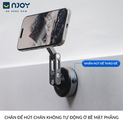 Giá Đỡ Nam Châm Cao Cấp Hít Tự Động Nhỏ Gọn Khớp Xoay Nhẹ Cho Ô Tô Bàn Làm Việc Điện Thoại