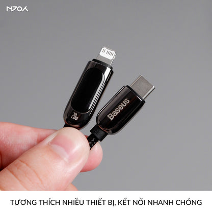 Cáp Sạc Nhanh 20W Baseus Có Màn Hình Led Type C to Lightning Cho iPhone