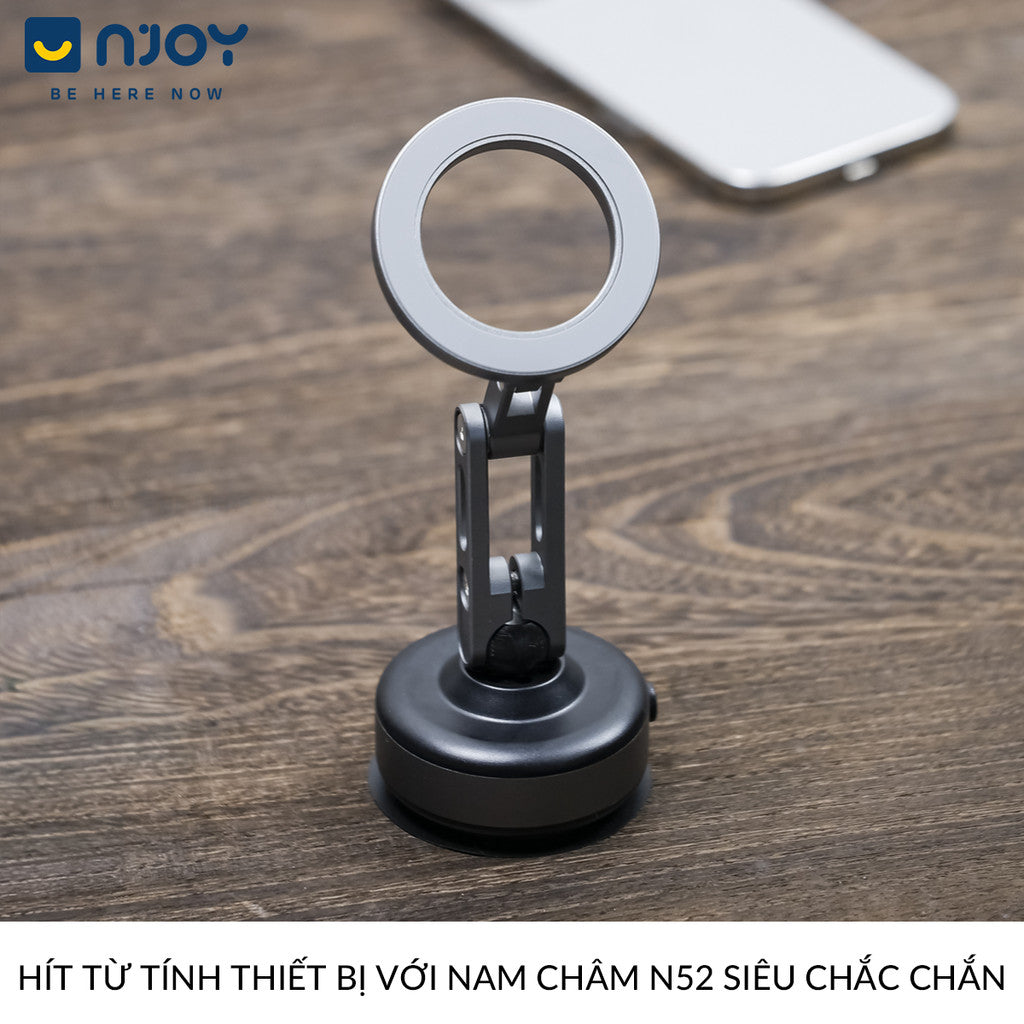Giá Đỡ Nam Châm Cao Cấp Hít Tự Động Nhỏ Gọn Khớp Xoay Nhẹ Cho Ô Tô Bàn Làm Việc Điện Thoại