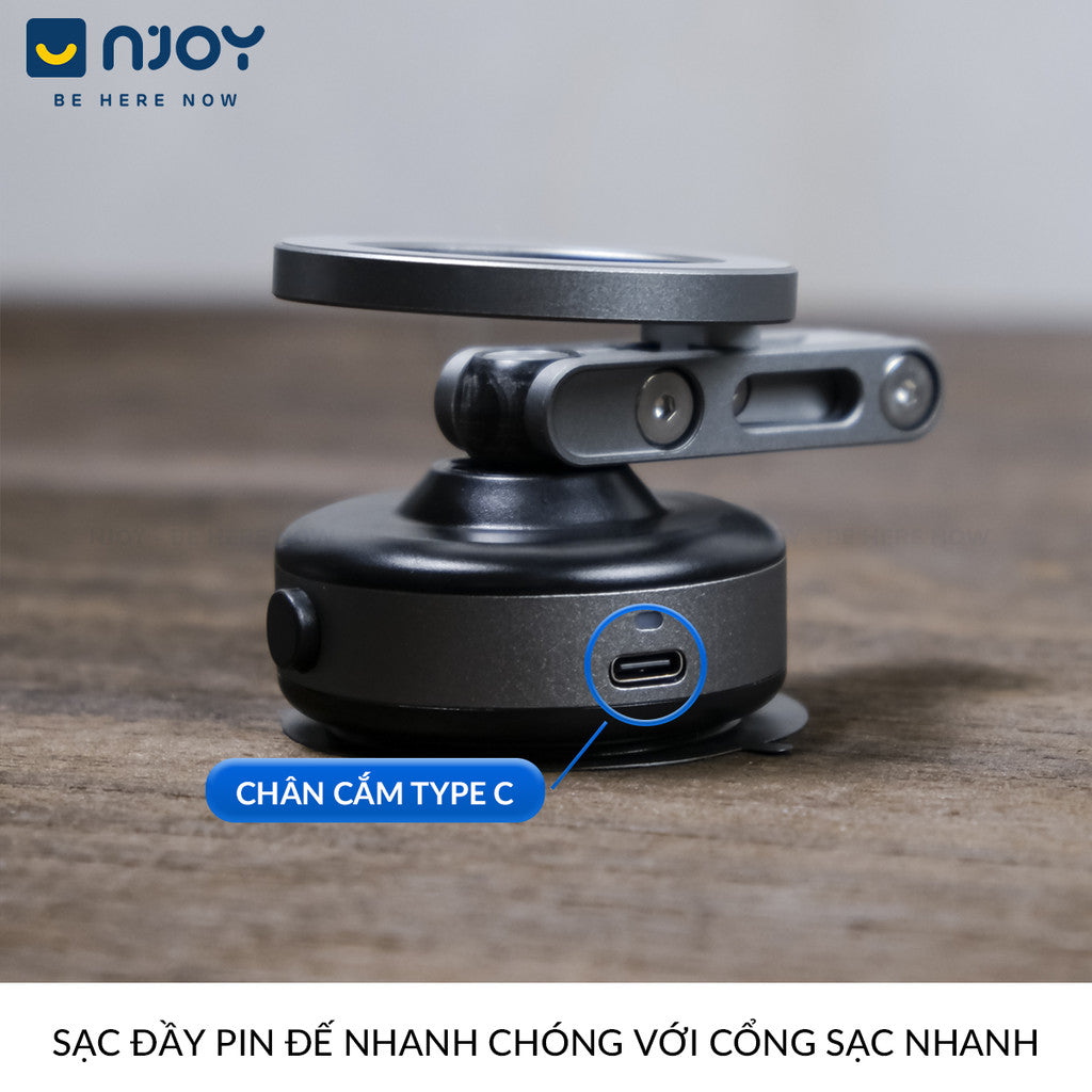 Giá Đỡ Nam Châm Cao Cấp Hít Tự Động Nhỏ Gọn Khớp Xoay Nhẹ Cho Ô Tô Bàn Làm Việc Điện Thoại