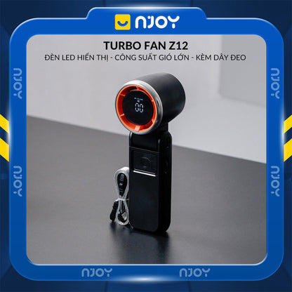 Quạt Cầm Tay Mini Siêu Nhỏ Gọn Chống Ồn Sạc Tích Điện Type C Pin Dung Lượng Lớn Màn Hình LCD