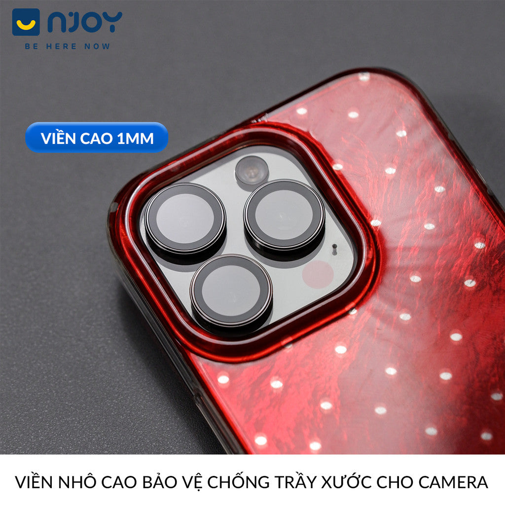 Ốp Lưng Chấm Bi Màu Đỏ Phản Quang Tráng Gương Cho Điện Thoại iPhone 17 Pro Max 16 15 14 13 12