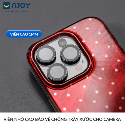 Ốp Lưng Chấm Bi Màu Đỏ Phản Quang Tráng Gương Cho Điện Thoại iPhone 17 Pro Max 16 15 14 13 12