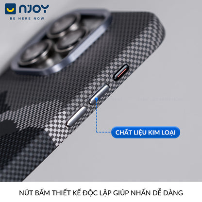 Ốp Carbon Magsafe Siêu Mỏng PC In Hình Núi Cho Điện THoại iPhone 16 Pro Max 15 14 13