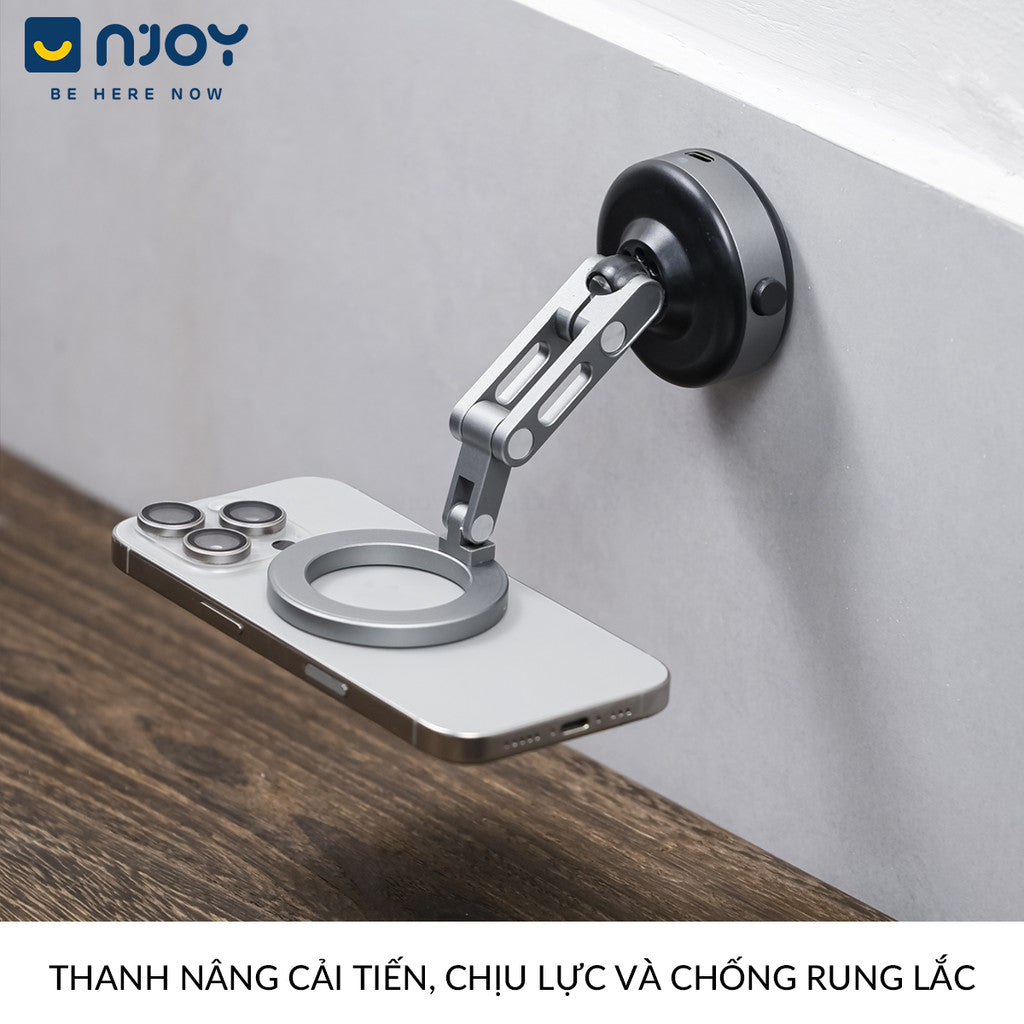 Giá Đỡ Nam Châm Cao Cấp Hít Tự Động Nhỏ Gọn Khớp Xoay Nhẹ Cho Ô Tô Bàn Làm Việc Điện Thoại
