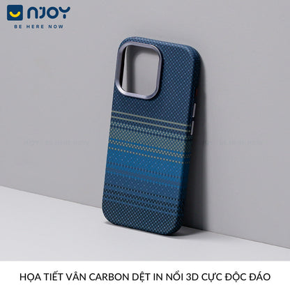Ốp Carbon Magsafe Siêu Mỏng Họa Tiết 3D Nổi Cho Điện Thoại iPhone 16 Pro Max 15 14 13