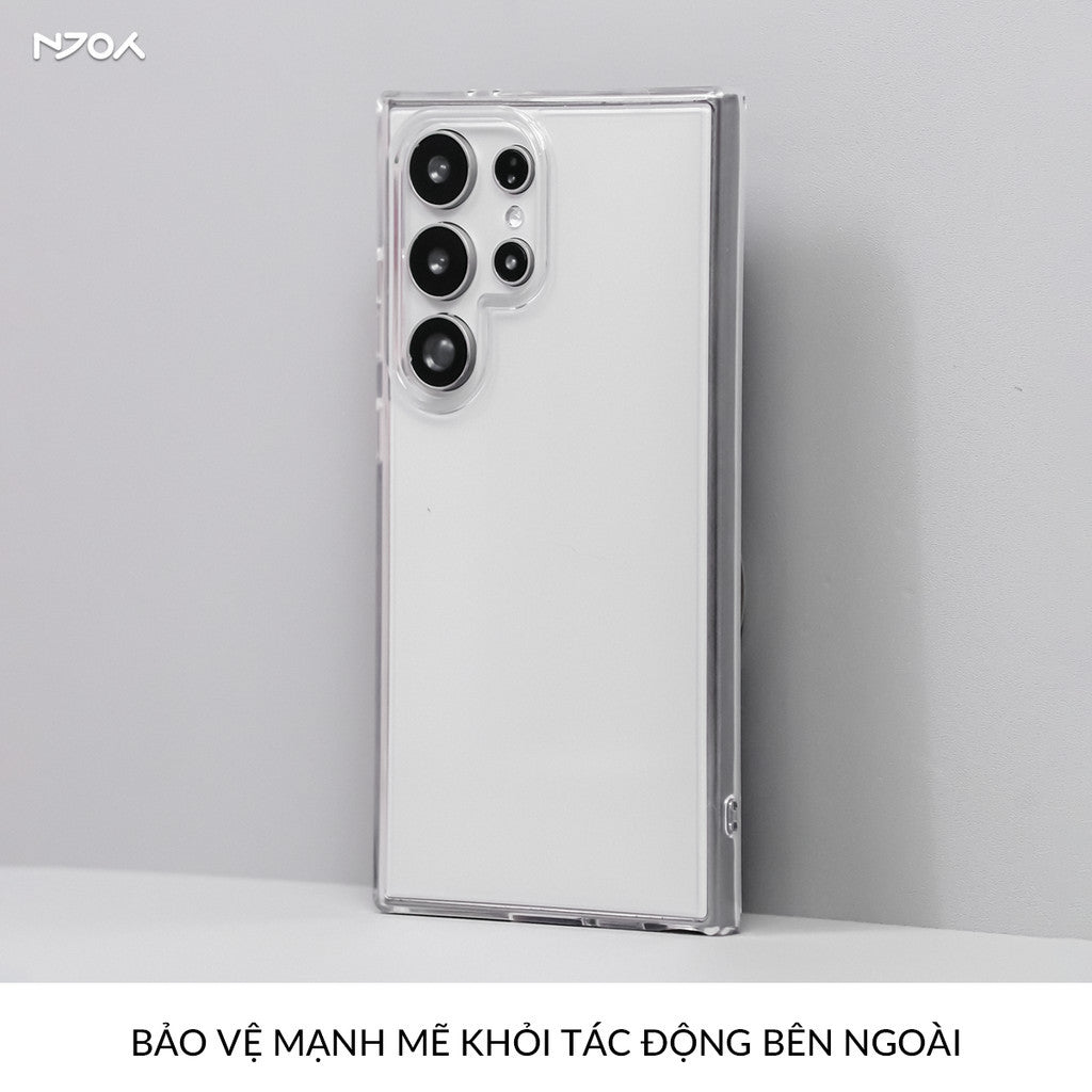 Ốp Lưng Trong Suốt Likgus Bảo Vệ Camera Viền Dẻo Lưng Cứng Cho Samsung S25 Ultra S24 Ultra