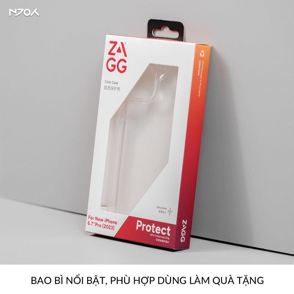 Ốp Trong Suốt ZAGG Chống Sốc Bảo Vệ Camera Cho iPhone 16 Pro Max 15 14