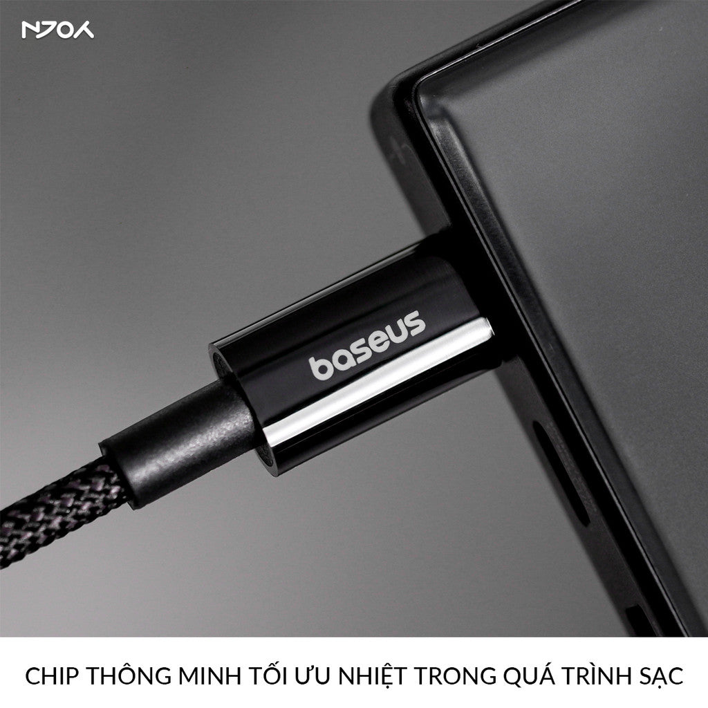 Cáp Sạc Nhanh Baseus PD 20W Trong Suốt Dây Dù Chống Đứt Cho iPhone 14 Pro Max 13 12 11