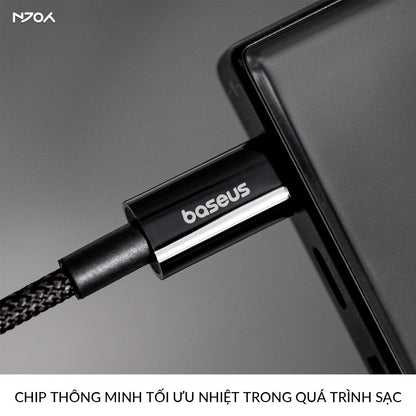 Cáp Sạc Nhanh Baseus PD 20W Trong Suốt Dây Dù Chống Đứt Cho iPhone 14 Pro Max 13 12 11