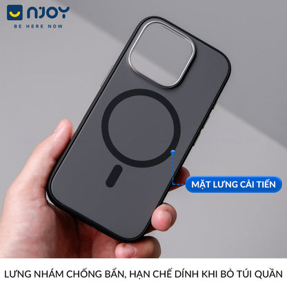 Ốp Nhám Chống Bẩn Magsafe Viền Dẻo Cao Cấp Cho Điện Thoại iPhone 16 Pro Max 15